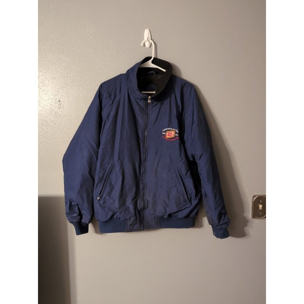 Oscar Mayer Blue Fleece Lined Jacket Size L Zip Pockets Men's Columbia...